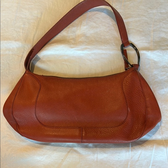 Furla Chic Red-Brown Leather Shoulder Bag with Crescent Shape - Picture 1 of 6